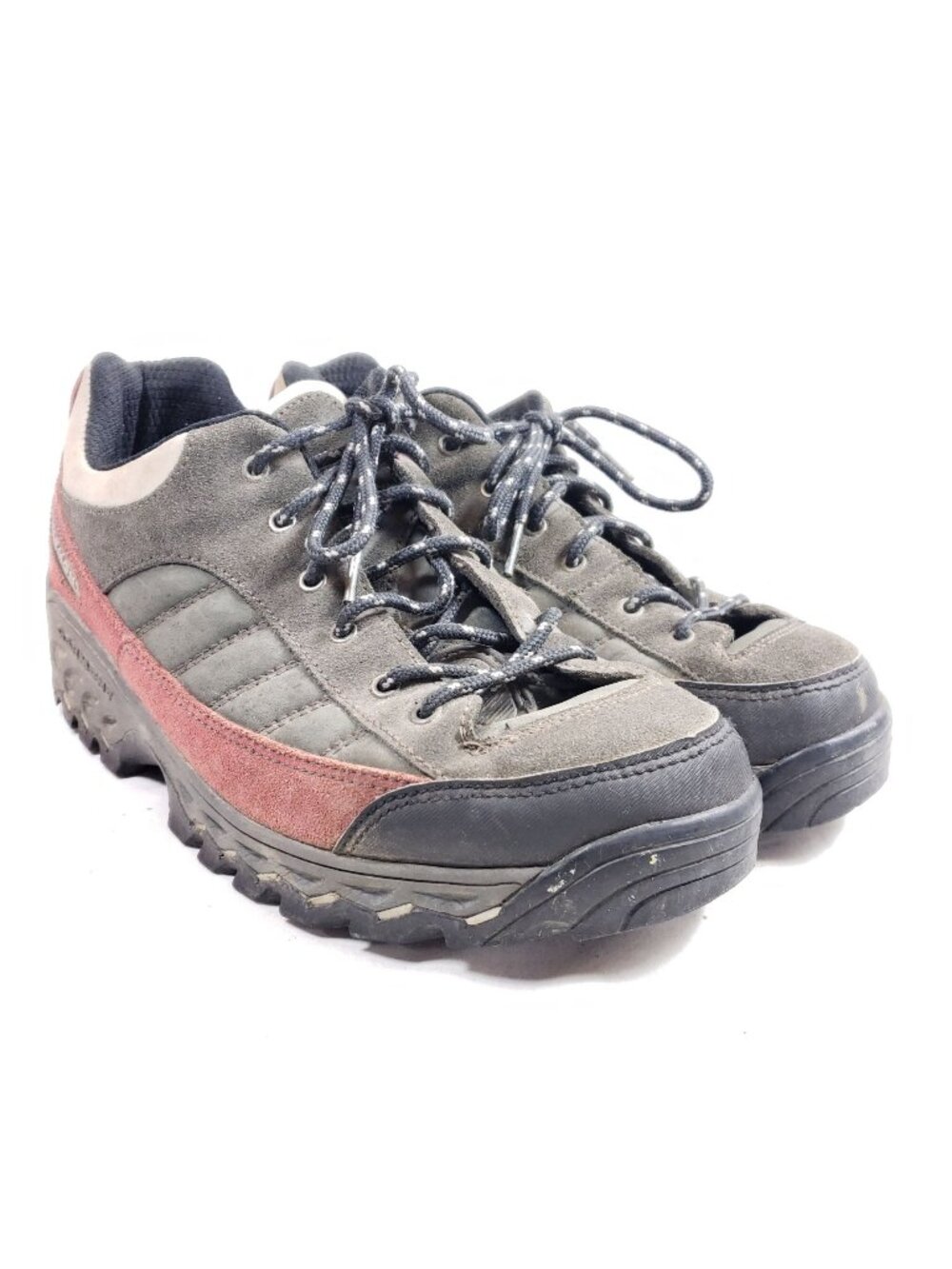 Garmont Mens Size 11 Hiking Shoes Gray & Red Suede Vibram Sole